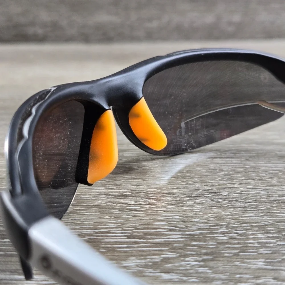 Oxigen 4500 Sport Sunglasses Black Orange Silver Mirror Iridescent Wrap Around